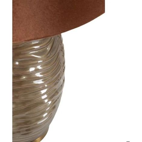 Tischlampe mauro ferretti strukturiertes glas braun 40 watt