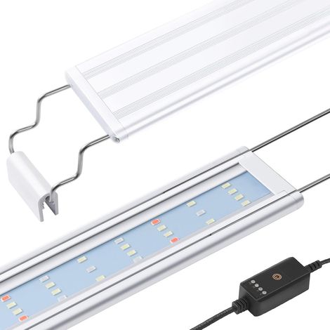 Rampe LED Aquarium à Spectre Complet, 30-60cm Lumière Classique pour Aquarium avec Minuterie, Lumière pour Plantes Aquarium avec Supports Extensibles Stables (30-50cm) (1/5)