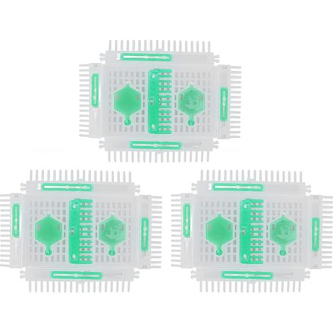 Lot de 3 couvercles de cage à reine des abeilles avec boucle en plastique et goupille - Accessoires pour l'apiculture