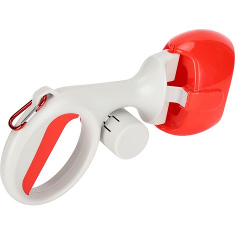 Ramasse-crottes pour animaux domestiques (chiens et chats) avec matériaux haute résistance et ressorts durables - Petit modèle rouge (1/5)