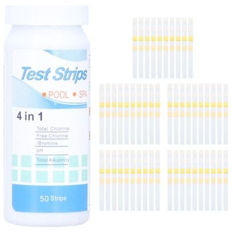 50 Compte 4in 1 Piscine Spa Bandelettes de Test D&39eau Chlore Libre/Brome PH Alcalinité (1/5)