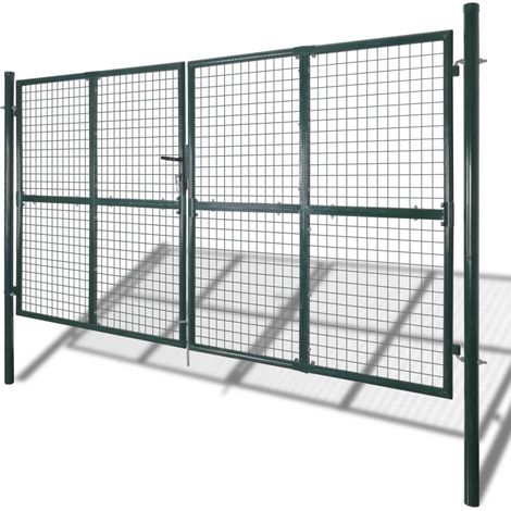 Maison Exclusive - Doppeltür-Gartentor 300x150 cm pulverbeschicht