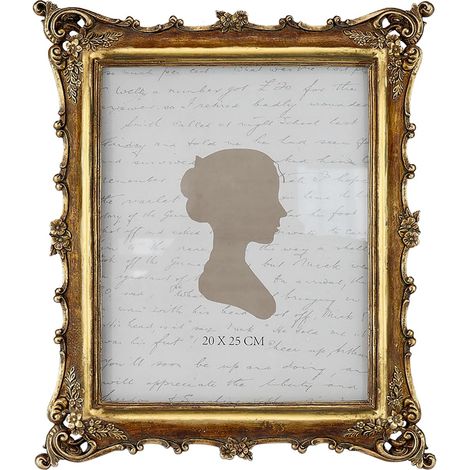 Cadre photo vintage - 20,3 x 25,4 cm - Cadre photo avec façade en verre - Affichage photo - À suspendre au mur - Bronze doré (1/5)