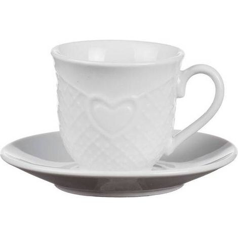 TAZZINA CAFFE CUORI C/PIATTINO 6PZ