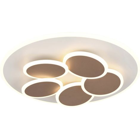 LED Deckenleuchte MANDALA Grau Braun mit Fernbedienung dimmbar, Tageslicht Ø49cm (1/3)
