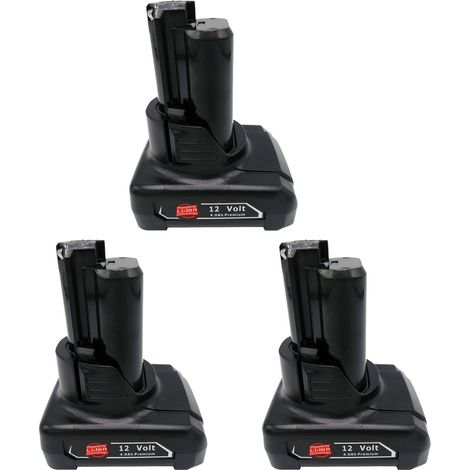 3X Akku für Bosch GBA 12 Volt / 4,0 Ah, Professional Ersatzakku GBA 10,8 V Akkupack Ersatz für Bosch 2607337302 1600Z0002Y BAT412 BAT420 BAT411 BAT413 GSR GDR GOS Batterie (1/5)