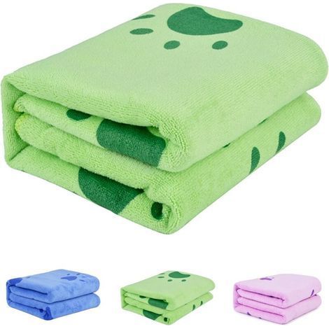 Serviette pour chien (vert), serviette pour chien à séchage rapide en microfibre, serviette de séchage pour chien, serviette pour chien super absorbante (pour chiens et chiots) (1/5)