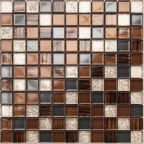 Mosaïque pour salle de bain cuisine en verre 30 x 30cm - Old school (1/5)