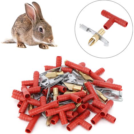 Lot de 20 abreuvoirs à lapins avec tétine et accessoires pour l'abreuvement du bétail (1/5)