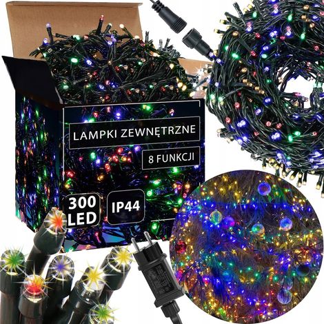 LUCI DI NATALE 300 LED ESTERNE LUCE FISSA TENDA LUMINOSA IP44