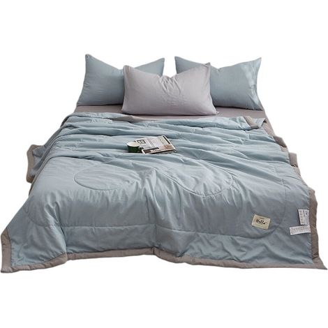 Piumino reversibile Syligr in cotone leggero per l'estate, morbido e traspirante, lavabile e trapuntato, per letto matrimoniale. (1/4)