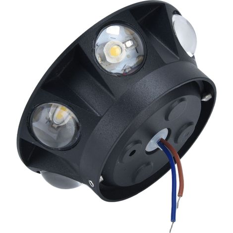 Lampe murale champignon LED 6W aluminium 6 faces lumineuses, style scandinave moderne, pour chambre hôtel couloir escalier entrée décoration (AC85-265V, lumière chaude 6W) (1/5)