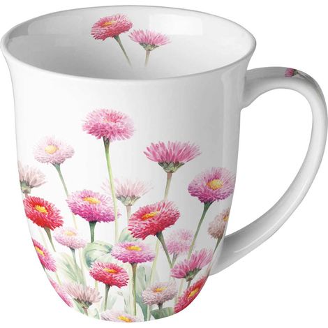 Tasse en Porcelaine Fine pâquerettes roses (1/3)