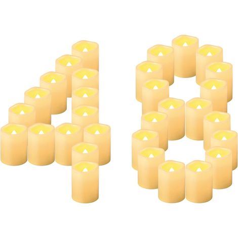 48 Pièces Bougies LED Sans Flamme Vacillante, Alimentées Par Piles Bougies Chauffe-Plat Électriques Sans Flamme Petite Bougie Pour Anniversaire Mariage Halloween Noël Décoration (1/5)