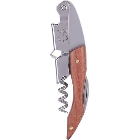 Ouvre-bouteille de bière de cuisine multifonction Tire-bouchon de vin rouge Ouvre-bouteille avec couteau Manche en bois (1/5)