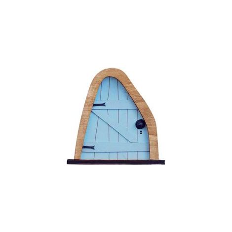 Porta delle fate in miniatura per giardino, albero delle fate, ornamento per porta o finestra, scultura decorativa da giardino, arte per cortile, 1 pezzo (blu) - Crezuo
