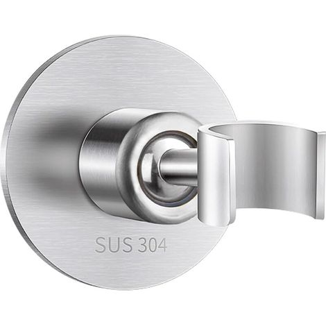 Duschkopfhalterung ohne Bohren, Duschkopfhalterung aus Edelstahl 304, 360° verstellbar (silber) (1/5)