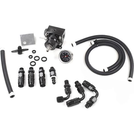 Fuel booster valve fuel rail kit for Honda Civic RSX Si K20 K24 2.0/2.4L - Black (FRG008 fuel kit) (1/4)