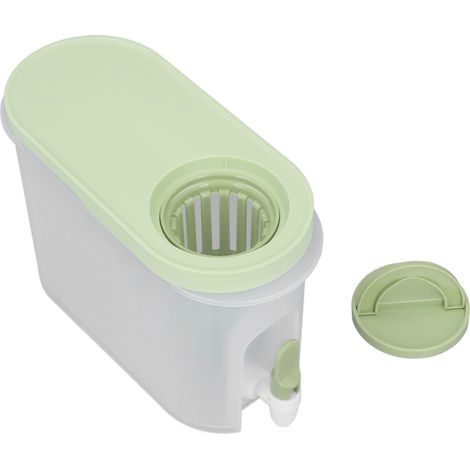Verseuse froide 3.9L avec robinet, grande capacité, double filtration, économie d'espace, distributeur de boissons avec couvercle, pour cuisine, maison, fête, bar, vert (1/5)