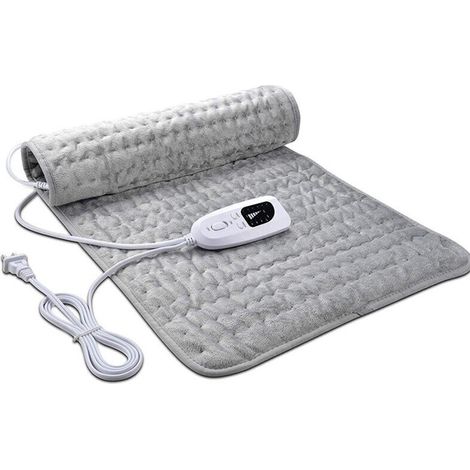60x30CM Couverture chauffante de physiothérapie, couverture électrique, réglage de la température à plusieurs niveaux, coussin chauffant chaud, couverture drapée super douce en cristal