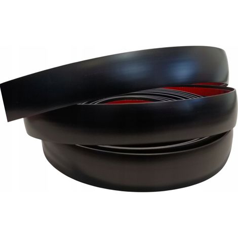Striscia protettiva decorativa con nastro autoadesivo, ABS nero opaco, 30 mm x 5 m (1/5)