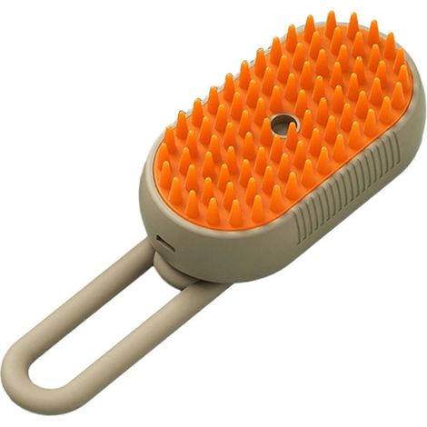 Brosse pour chat, peigne et brosse vapeur rechargeable pour éliminer les poils morts, brosse de massage, peigne brumisateur, outil de démêlage, couleur café au lait (1/5)