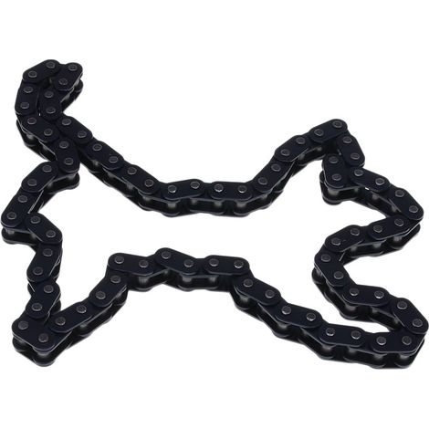Motorcycle T8F-76 link chain with chainring, total length 30.5cm. Drive chain, chainring, and chain. (1/5)