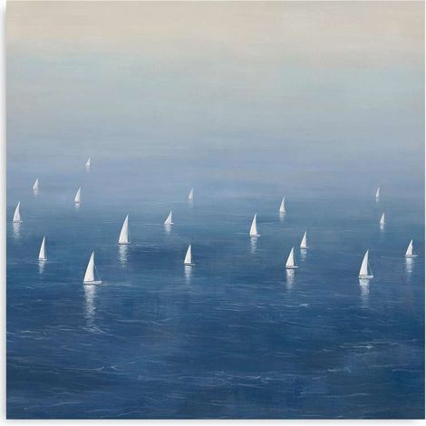 Domo Mea Dipinto Decorativo Su Tela - Barche a Vela - 45 x 45 cm (1/2)