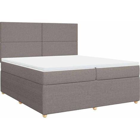 Maison Exclusive - Cama box spring con colchón tela gris taupe 20