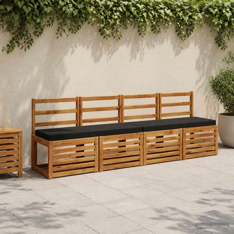 vidaXL Cojín para banco de 1 pieza VUGHT 100% Poliéster Negro (1/5)