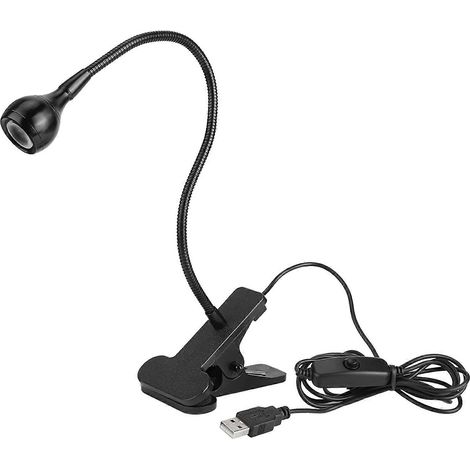 Lampe de lecture LED flexible à pince USB, lumière de chevet pour lit, éclairage d'étude portable, bras orientable, fixation par clip, idéale pour lire et travailler (1/5)