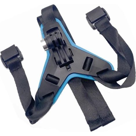 Sangle de casque de moto bleue, absorption des chocs, haute résistance. (1/5)