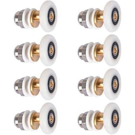 8 Pièces Roulettes Douche 25mm, Roulette Porte Coulissante Douche Roulement pour Porte de Douche (1/4)