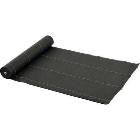 Outsunny – Toile de paillage anti mauvaises herbes 100g/m² – PP noir – 50x2m – Solution de désherbage naturel pour potager et allée