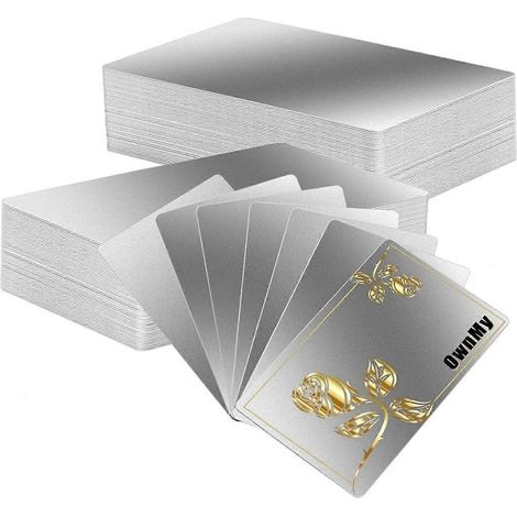100 cartes de visite vierges en métal pour gravure laser, B (1/5)