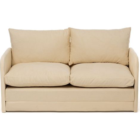 Canapé convertible 2,5 places en tissu beige - Luz