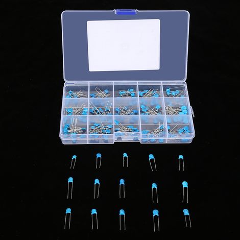 Kit d'assortiment de 180 condensateurs céramiques haute tension 1 kV, 15 valeurs, de 100 pF à 10 000 pF