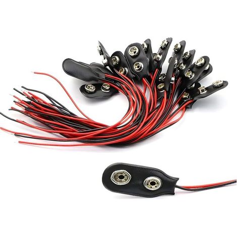 30pcs Type I Connecteurs Pile 9V Cuir AVCE Fil 15cm pour Bande LED Lumières de Jouets Outil d'éclairage Télécommande Petits Produits Electroniques (1/5)