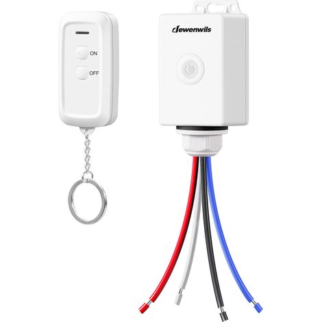 DEWENWILS Funkschalter Außen mit Fernbedienung	 30M Reichweite	 Funk Wandsender 230V IP65 Aussenbereich	 3000W Wandschalter mit Sender	 Weiß