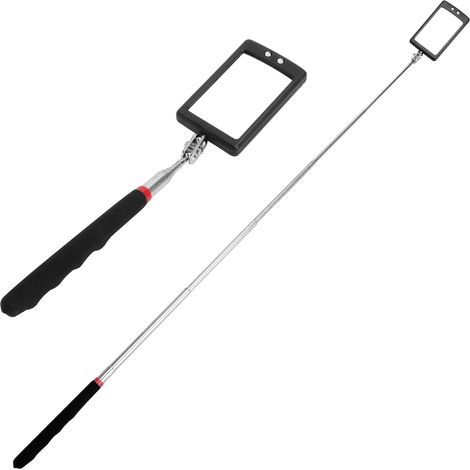 2 Miroir d'inspection,LED intégrée,rotation 360 degrés,acier inoxydable,80 cm,pour atelier et véhicule (1/5)