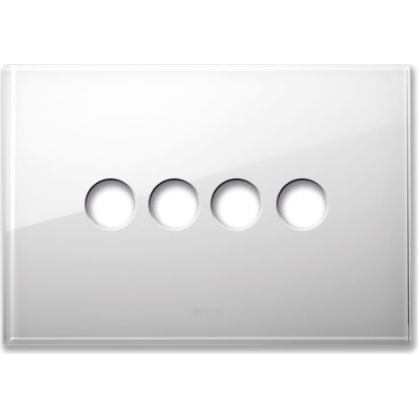 Placca New Style Vetro Bianca 4Com AVE 44PVN04BL