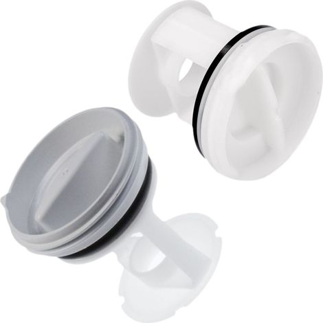 Ersatzteil - 2er Set Verschluss Ablauffilter -  - WHIRLPOOL, BAUKNECHT, LADEN, INDESIT, IGNIS, PROLINE, BOSCH, SIEMENS, ARISTON HOTPOINT, CONSTRUCTA, PRIVILEG, BALAY