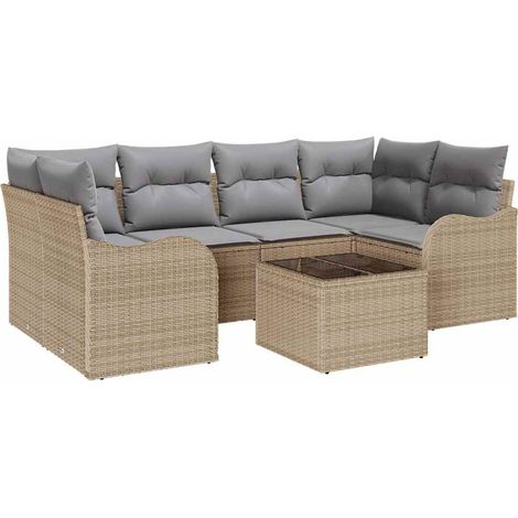 Maison Exclusive - Gartensofa-set Beige 55 x 55 x 37 cm Poly-Ratt