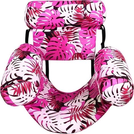 Fauteuil gonflable de piscine - Détendez-vous dans l'eau - Sangles réglables - 30 x 16 x 24 cm - Rose (1/5)