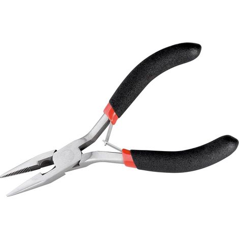 Pince à becs demi-rondes avec embouts striés, 125mm (1/2)