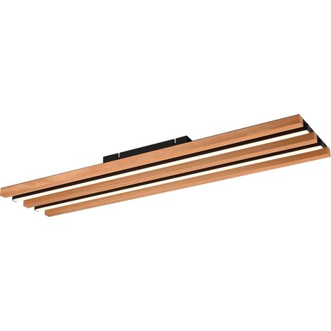Plafoniera LED, metallo, nero opaco, 80x20x6 cm, Fontana (1/4)