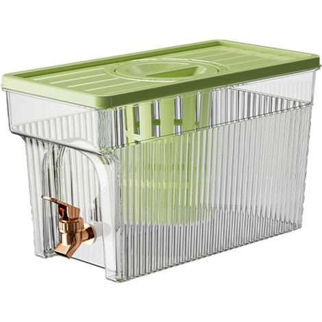 Distributeur d'eau filtrée 3L avec robinet pour réfrigérateur - Récipient à boissons vert pour fêtes à la maison