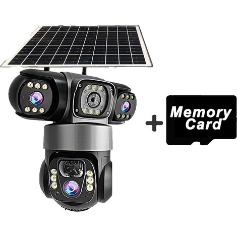 Caméra de sécurité, résolution 15MP, alimentée par énergie solaire, Caméra WiFi avec carte de stockage (1/2)