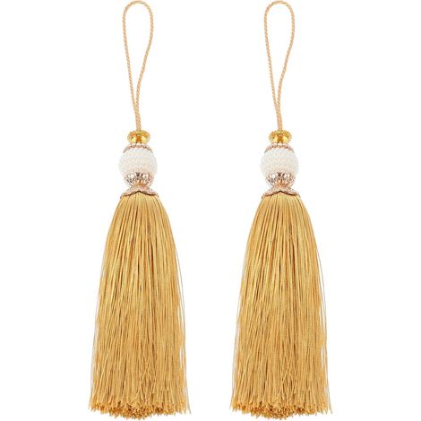 2 Pièces Pompons Artisanaux pour Rideaux Perles et Nacres – – Résistants à l'abrasion et Polyvalents pour Décoration Intérieure et Pochettes Plusieurs Styles (1/5)