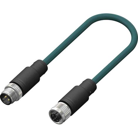 Connecteur pré-câblé RS PRO 4 conducteurs , M12 Femelle vers Fiche mâle droite M12, 2m ( Prix pour 1 )
